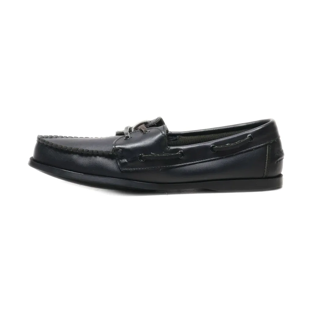 Anchor Bay Boat Shoes Leather Black Colour For Men