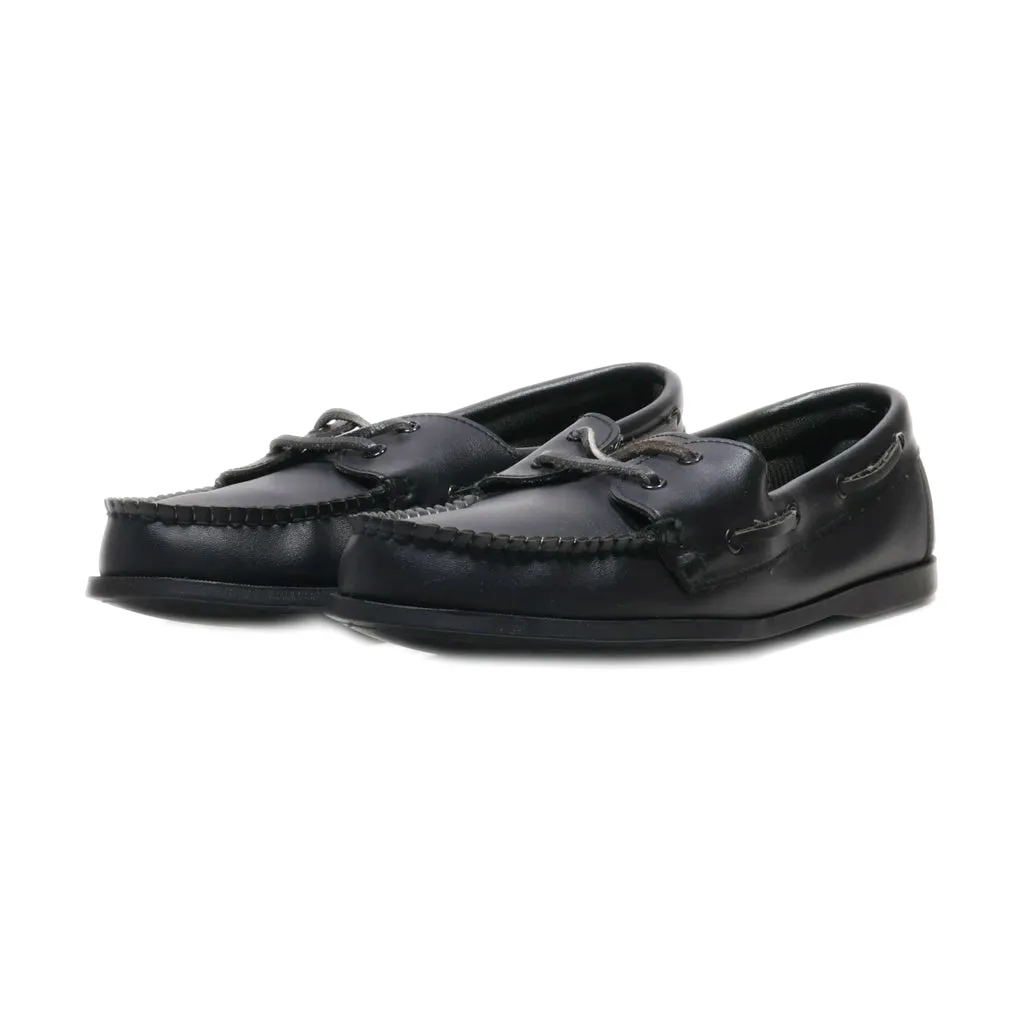 Anchor Bay Boat Shoes Leather Black Colour For Men