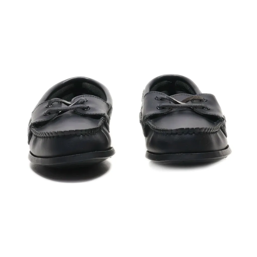 Anchor Bay Boat Shoes Leather Black Colour For Men