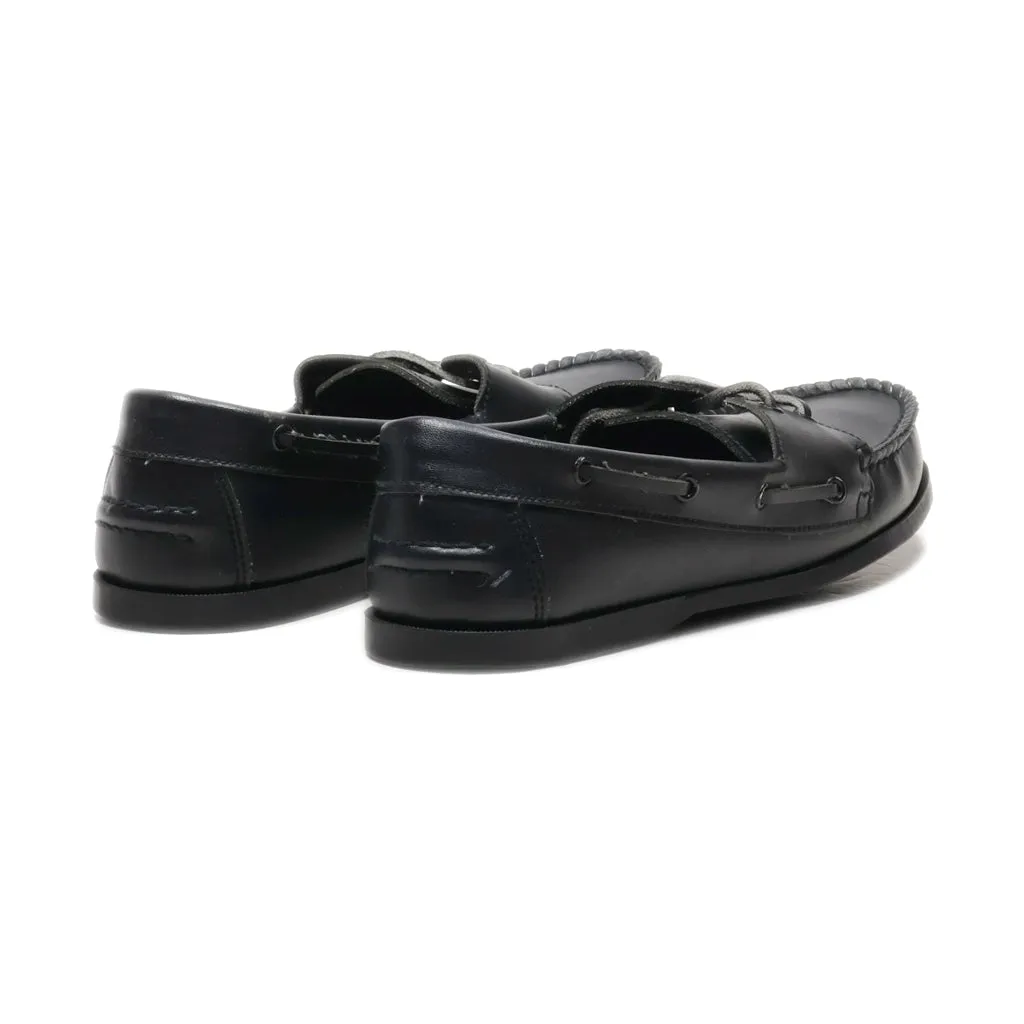 Anchor Bay Boat Shoes Leather Black Colour For Men