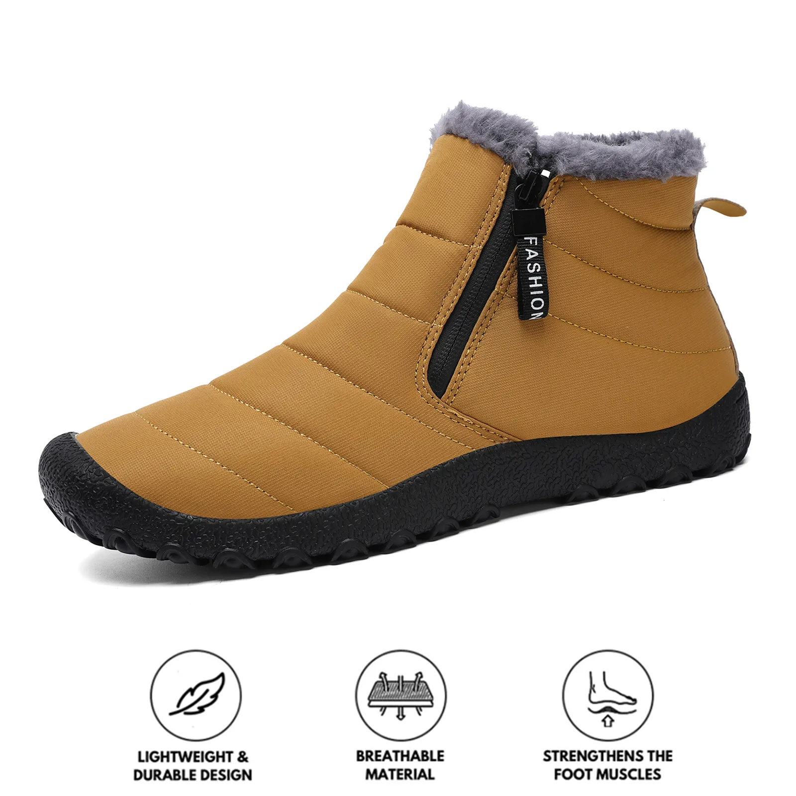 Autumn & Winter Snow Boots Warm Outdoor Shoes Hiking Shoes Footwear Non-slip & Waterproof Winter Barefoot Shoe (Unisex)