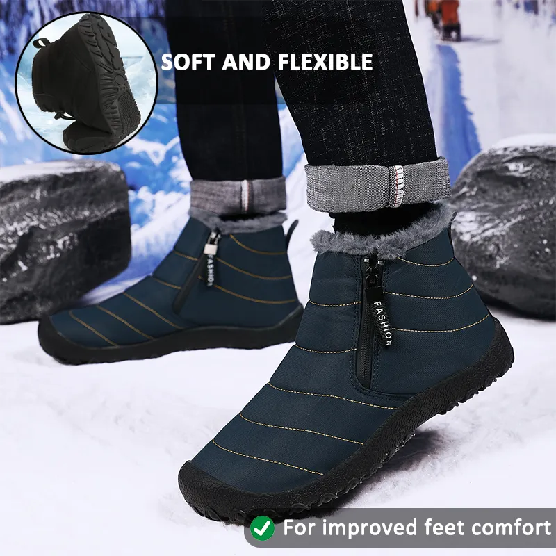 Autumn & Winter Snow Boots Warm Outdoor Shoes Hiking Shoes Footwear Non-slip & Waterproof Winter Barefoot Shoe (Unisex)