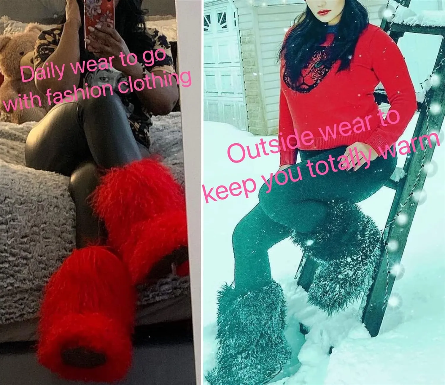 Big Fluffy Thigh Boot For Women Up To The Thigh With Real Mongolian Lamb Fur Long Curly Hair Fur All Over Warm Furry Snow Booties Sexy Hairy Skinning Boots