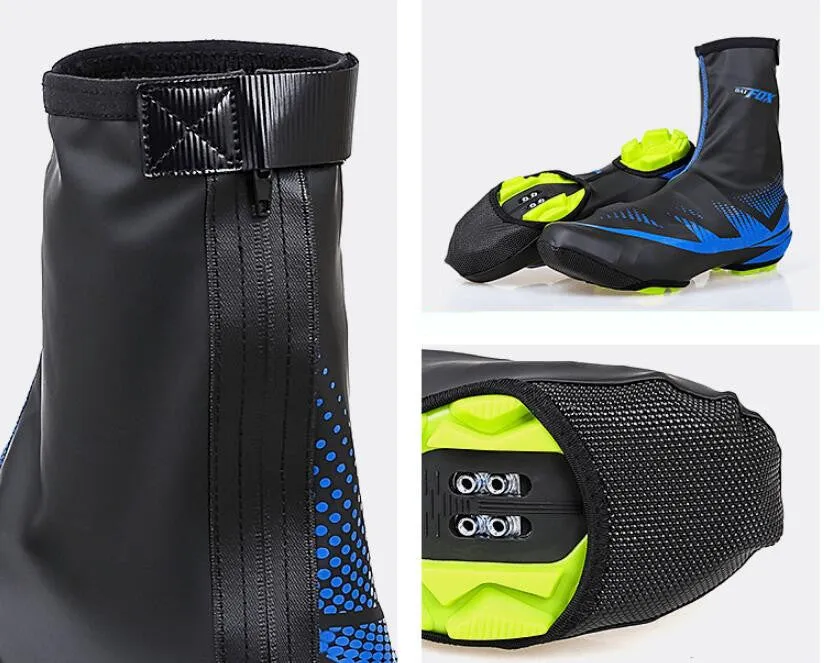 Blue Waterproof  Cycling Shoe Covers