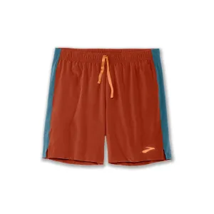 Brooks | 7" Moment Short | Men's | Red Clay/Slate Blue