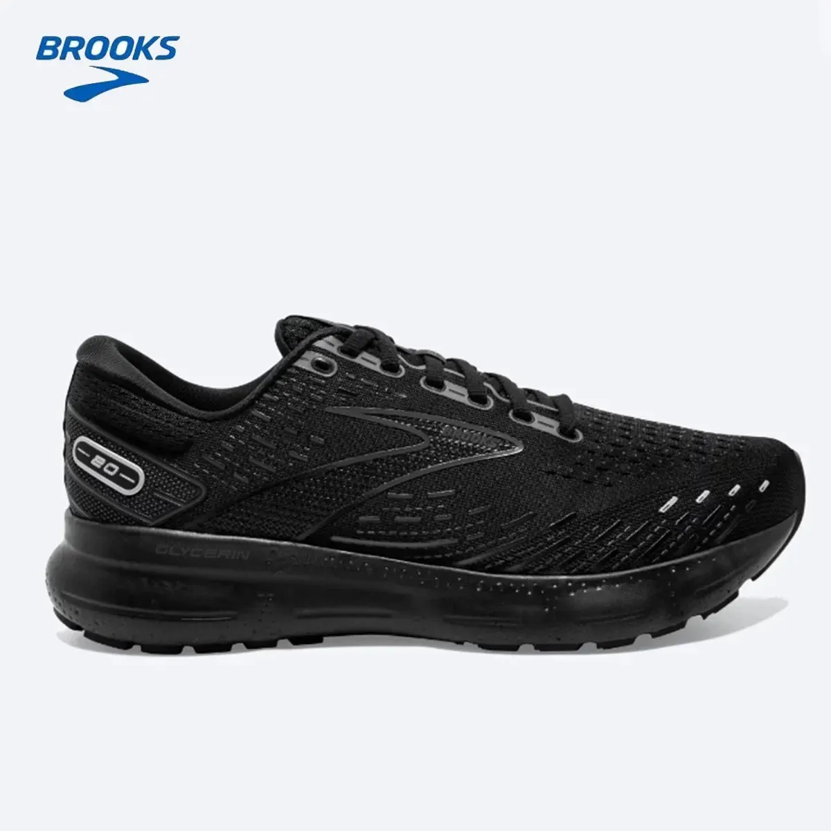 BROOKS Glycerin 20 Running Shoes Light Blue Peacoat Nightlife Men Women Long-Distance Road Sport Training Casual Sneakers