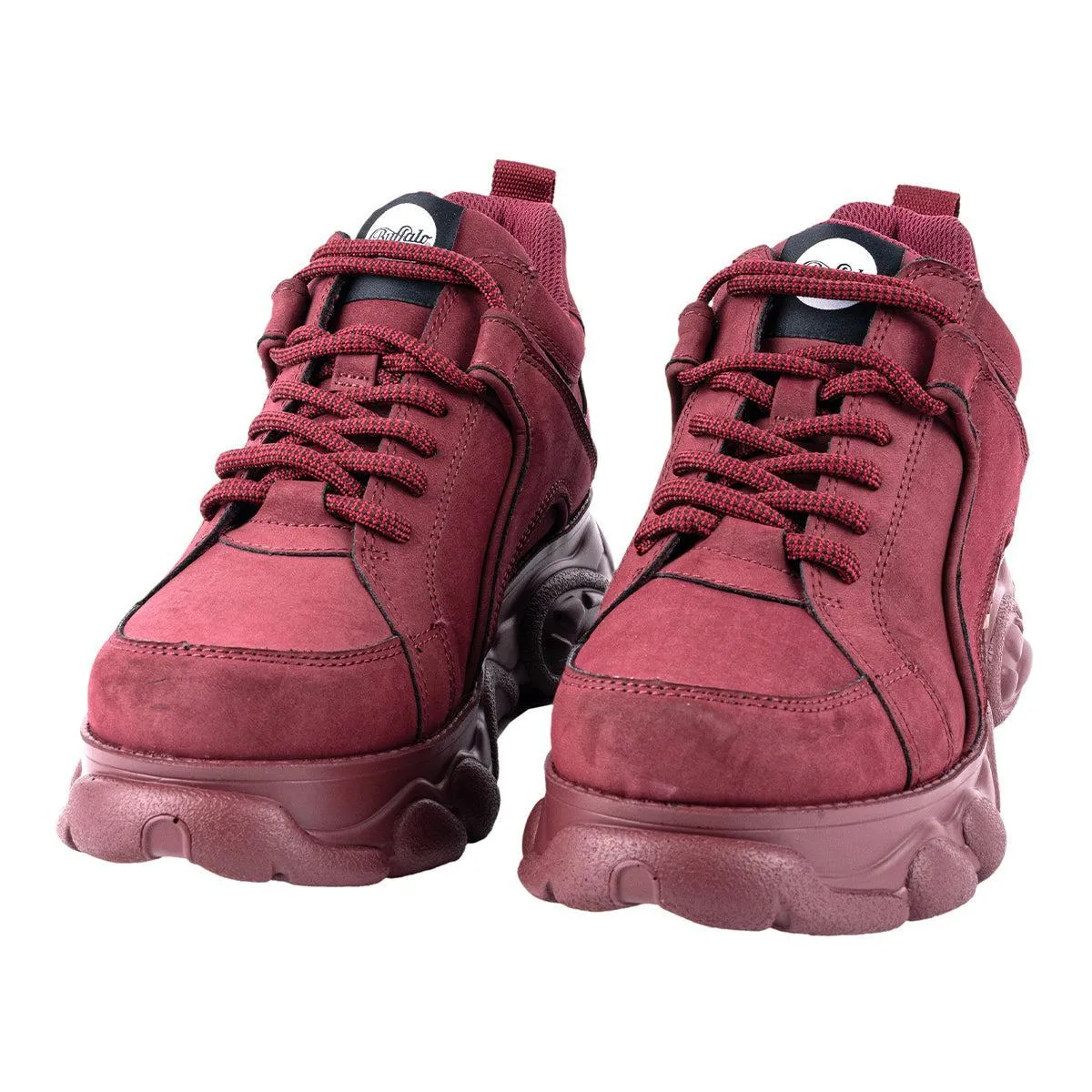 Buffalo Corin Low-Top Sneakers Nubuck Leather Burgundy Colour For Women