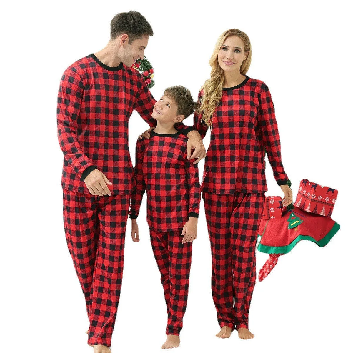 Christmas Pajamas Matching Family Pyjamas Tianming Clothing Parent-Child Pajamas Home Wear