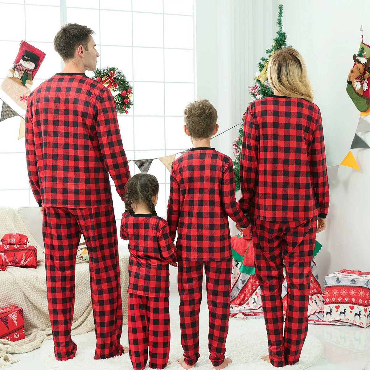 Christmas Pajamas Matching Family Pyjamas Tianming Clothing Parent-Child Pajamas Home Wear