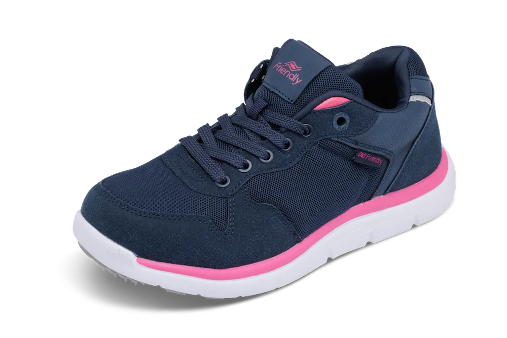 Excursion shoe, navy and pink mid top - women