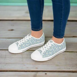 Floral Women's Low Top Sneakers - Casual & Stylish Spring Footwear