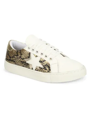 Gold Snake PU Trainers