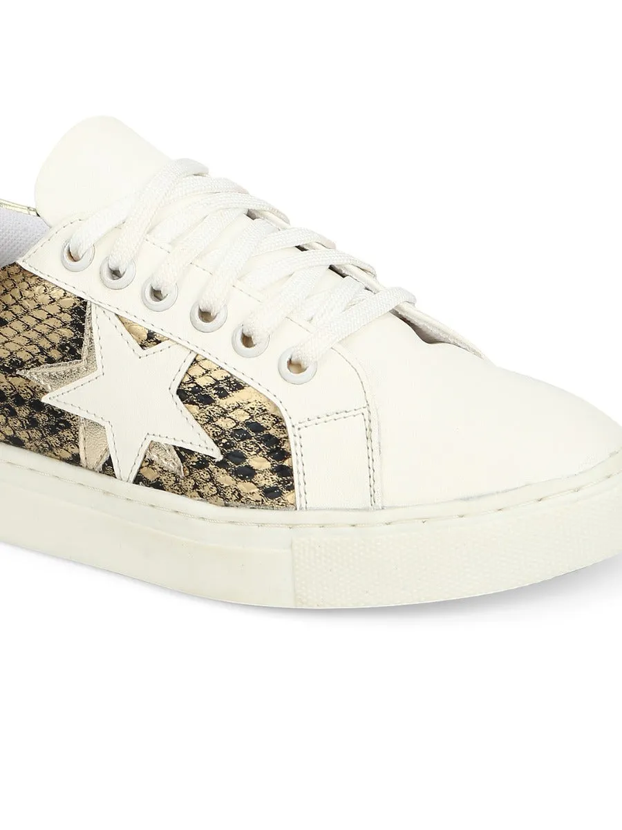 Gold Snake PU Trainers