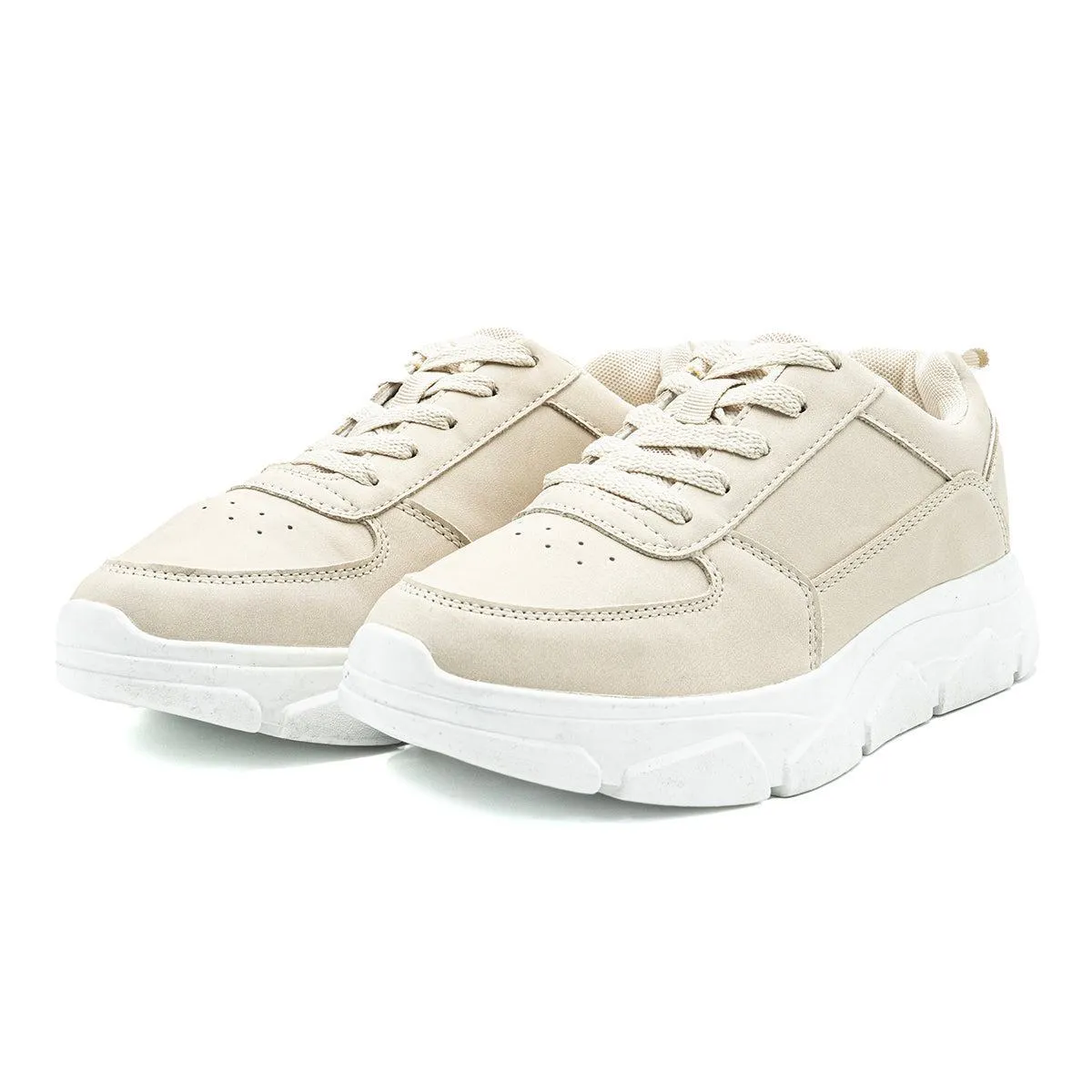 Graceland Platform Lifestyle Low-Top Sneakers Leather Beige Colour For Women