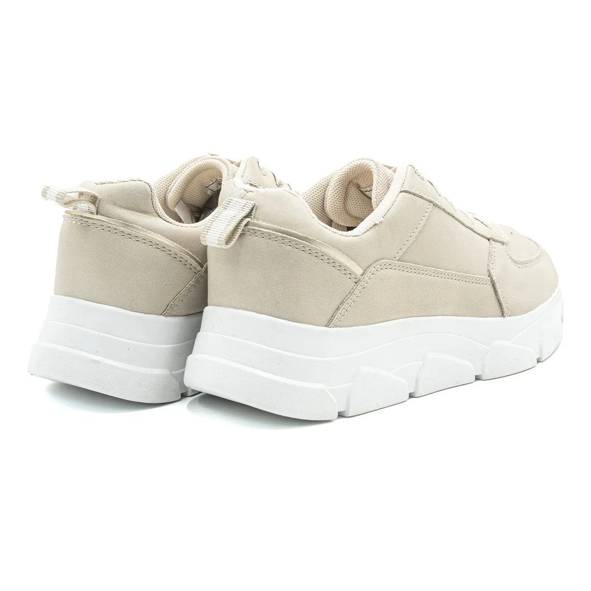 Graceland Platform Lifestyle Low-Top Sneakers Leather Beige Colour For Women