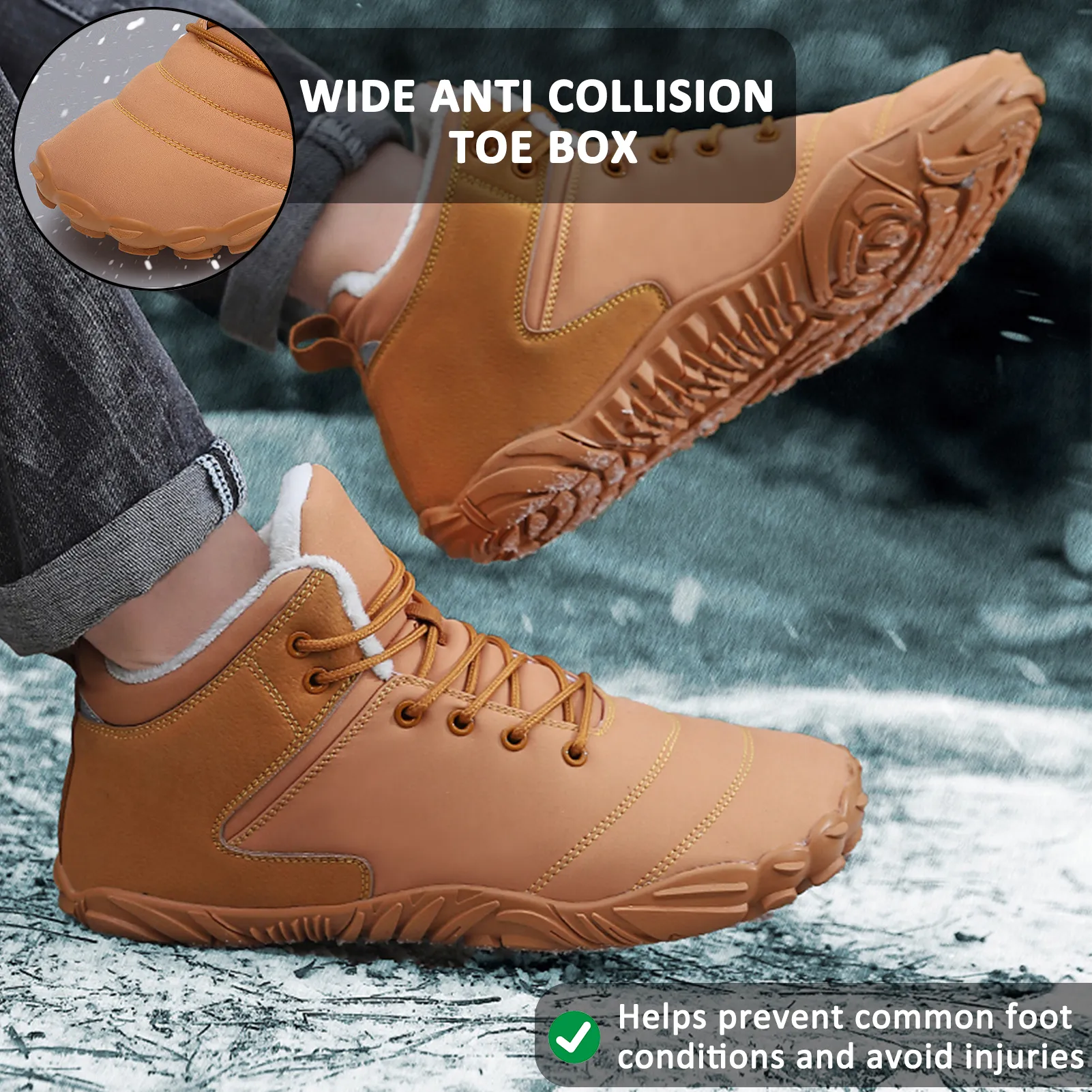 Hiking Shoes Footwear Snow Casual Boots Wear-Resistant Non-slip & Waterproof Winter Barefoot Shoe (Unisex)