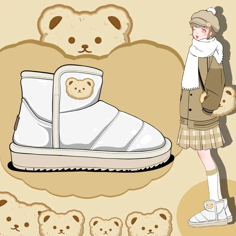 Kawaii Bear Winter Plush Snow Boots Shoes