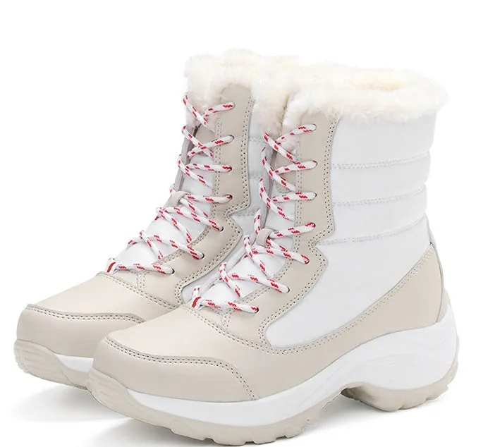 Snow Boots Female High To Help Waterproof Ladies Cotton Shoes Boots Plus Velvet Shoes