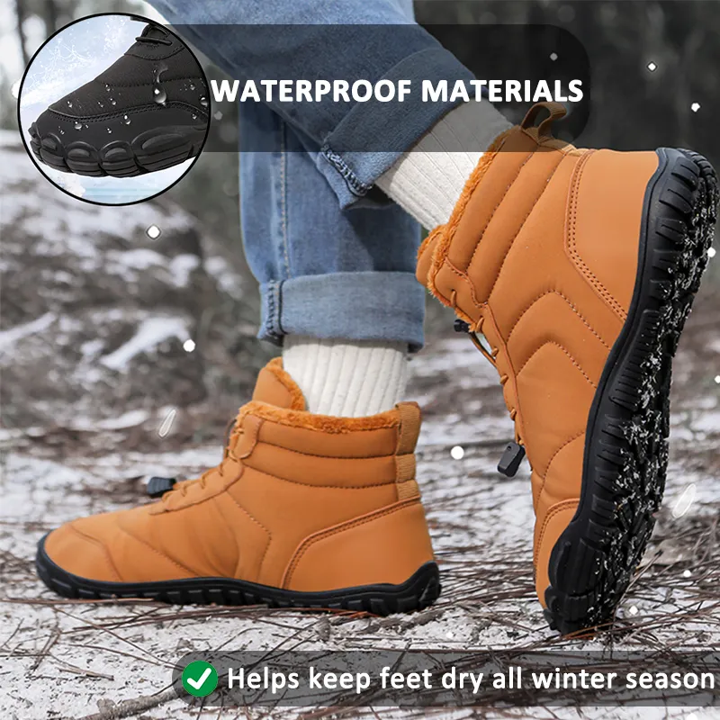 Snow Boots Windproof Cold-Proof Trendy Casual Warm Non-slip & Waterproof Winter Barefoot Shoe (Unisex)