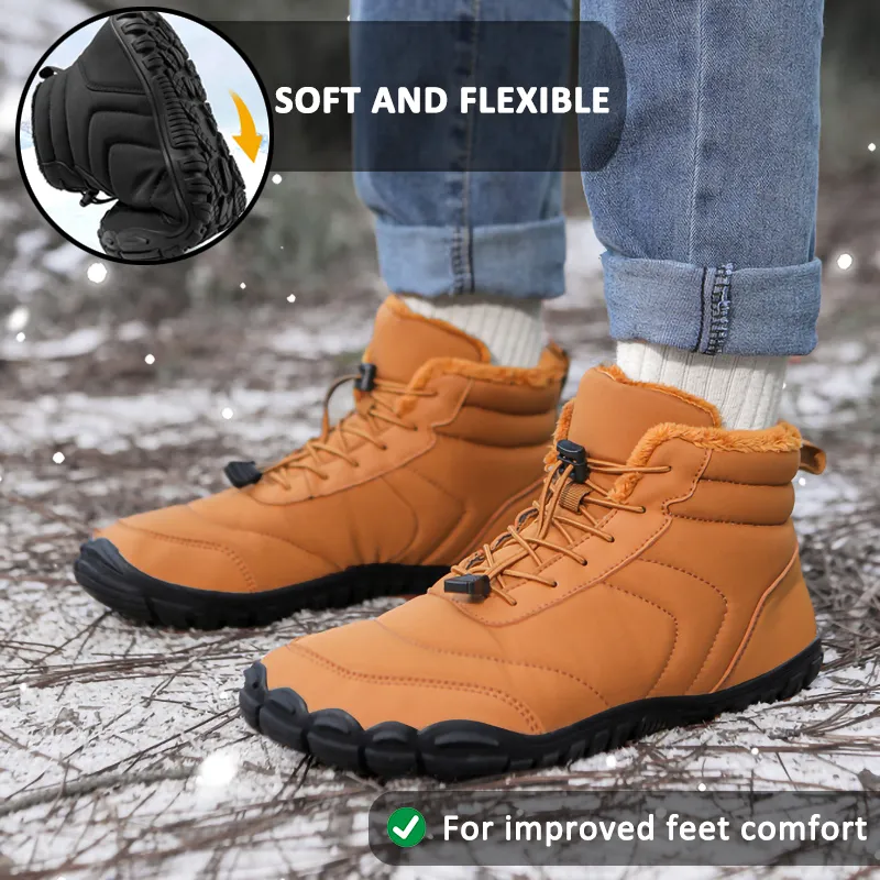 Snow Boots Windproof Cold-Proof Trendy Casual Warm Non-slip & Waterproof Winter Barefoot Shoe (Unisex)