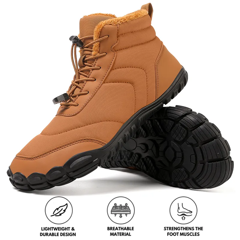 Snow Boots Windproof Cold-Proof Trendy Casual Warm Non-slip & Waterproof Winter Barefoot Shoe (Unisex)