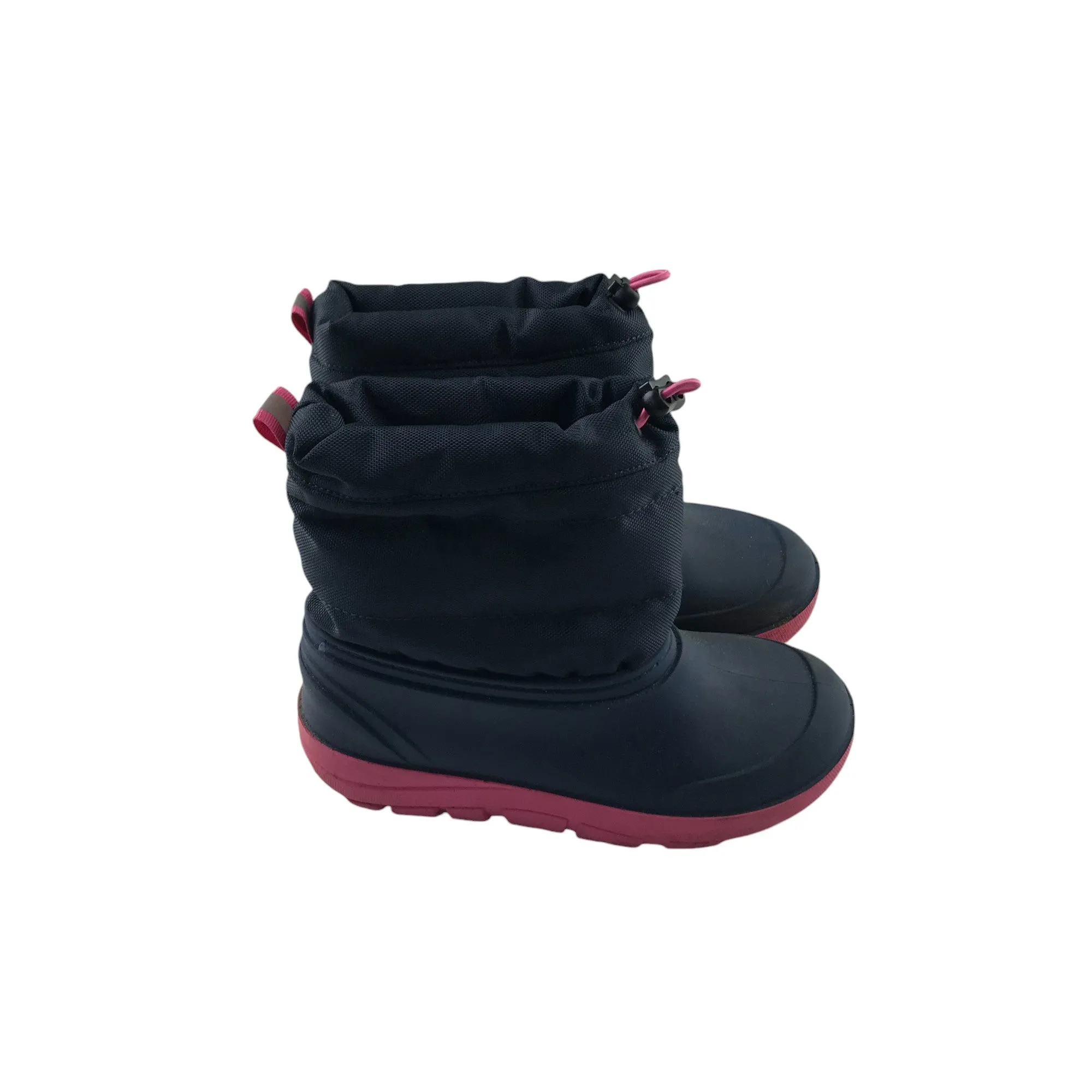 Winter boots shoe size UK 13 junior navy and pink waterproof