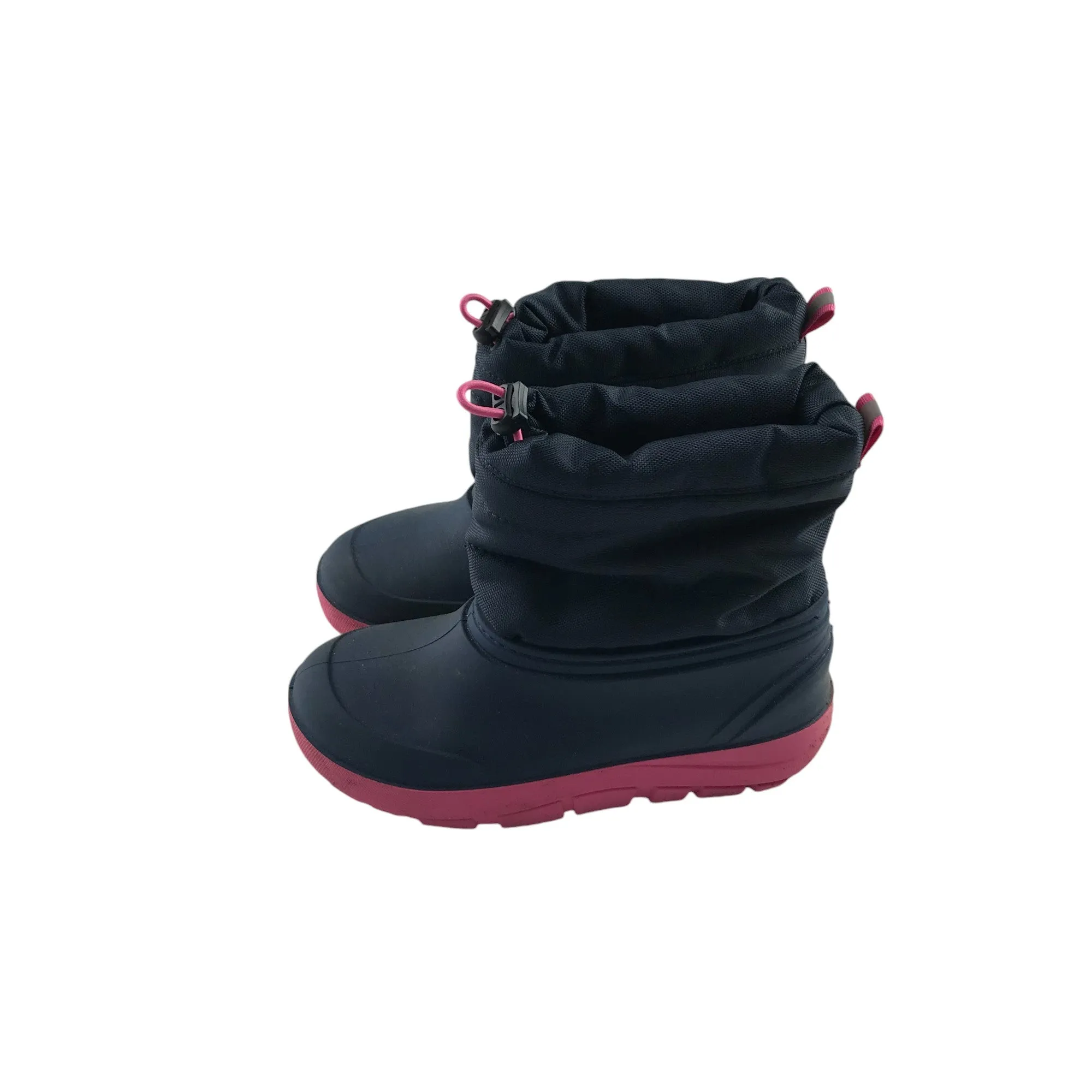 Winter boots shoe size UK 13 junior navy and pink waterproof