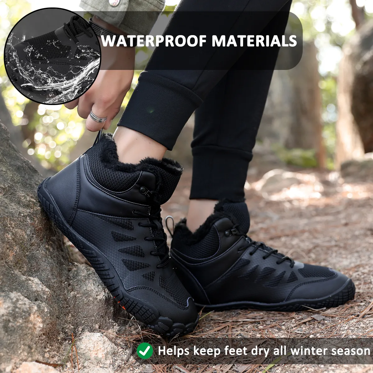 Winter Outdoor Breathable Lightweight Warm Mountaineering Snow Boots Non-slip Winter Barefoot Shoe (Unisex)