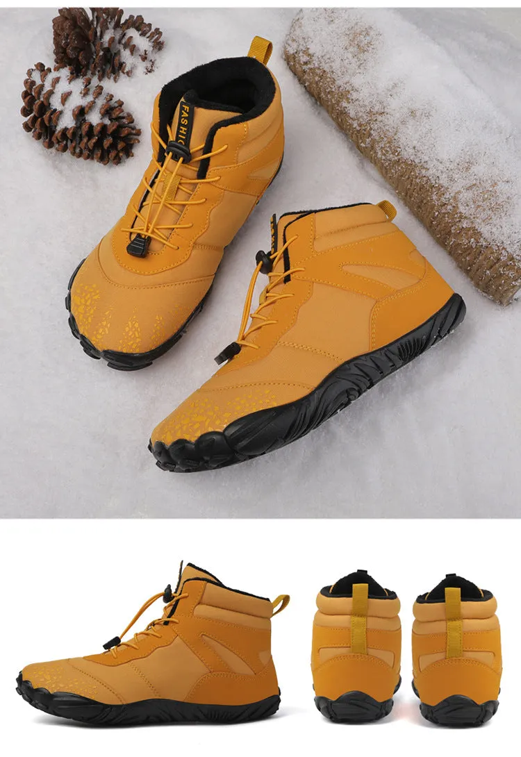 Women's Barefoot shoes Winter Waterproof Trail Running shoes Warm Lined Snow shoes Unisex Outdoor Non-slip Winter Boots