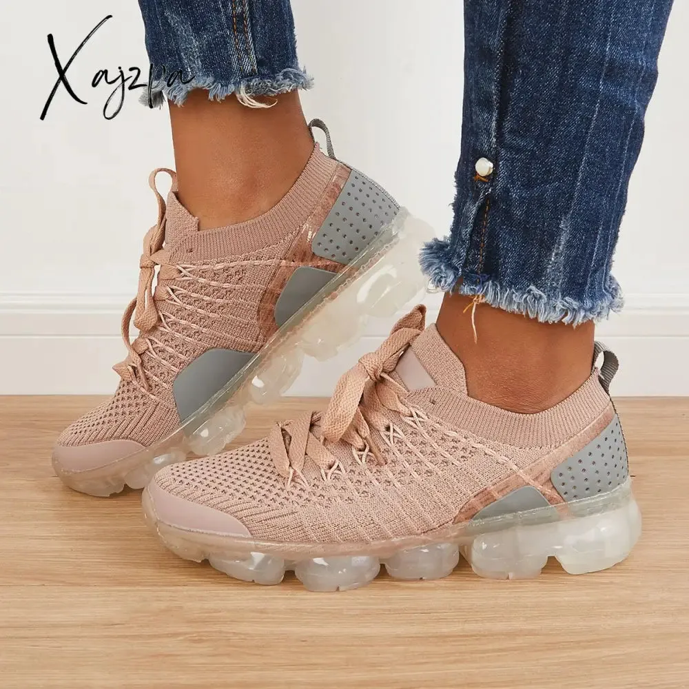 Xajzpa - Women Athletic Sneakers Running Shoes Breathable Sneakers Knit Walking Running Sneakers