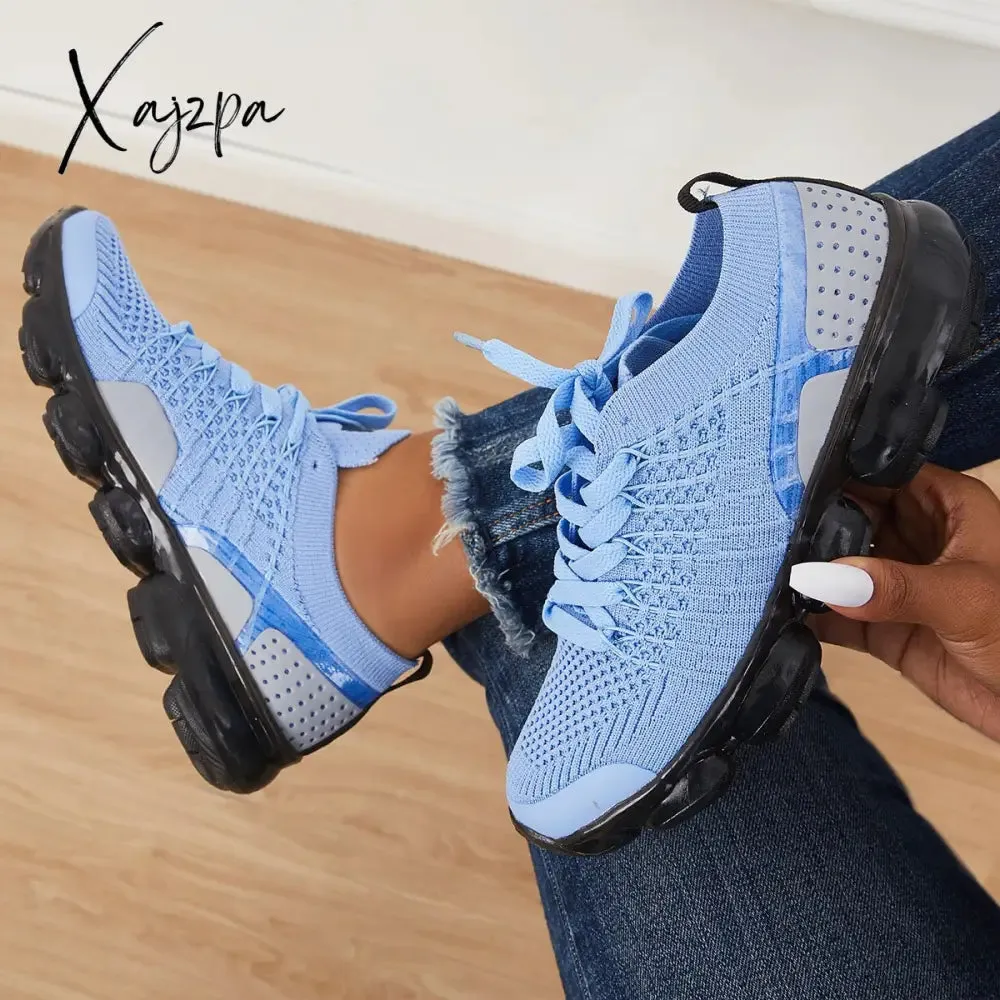 Xajzpa - Women Athletic Sneakers Running Shoes Breathable Sneakers Knit Walking Running Sneakers