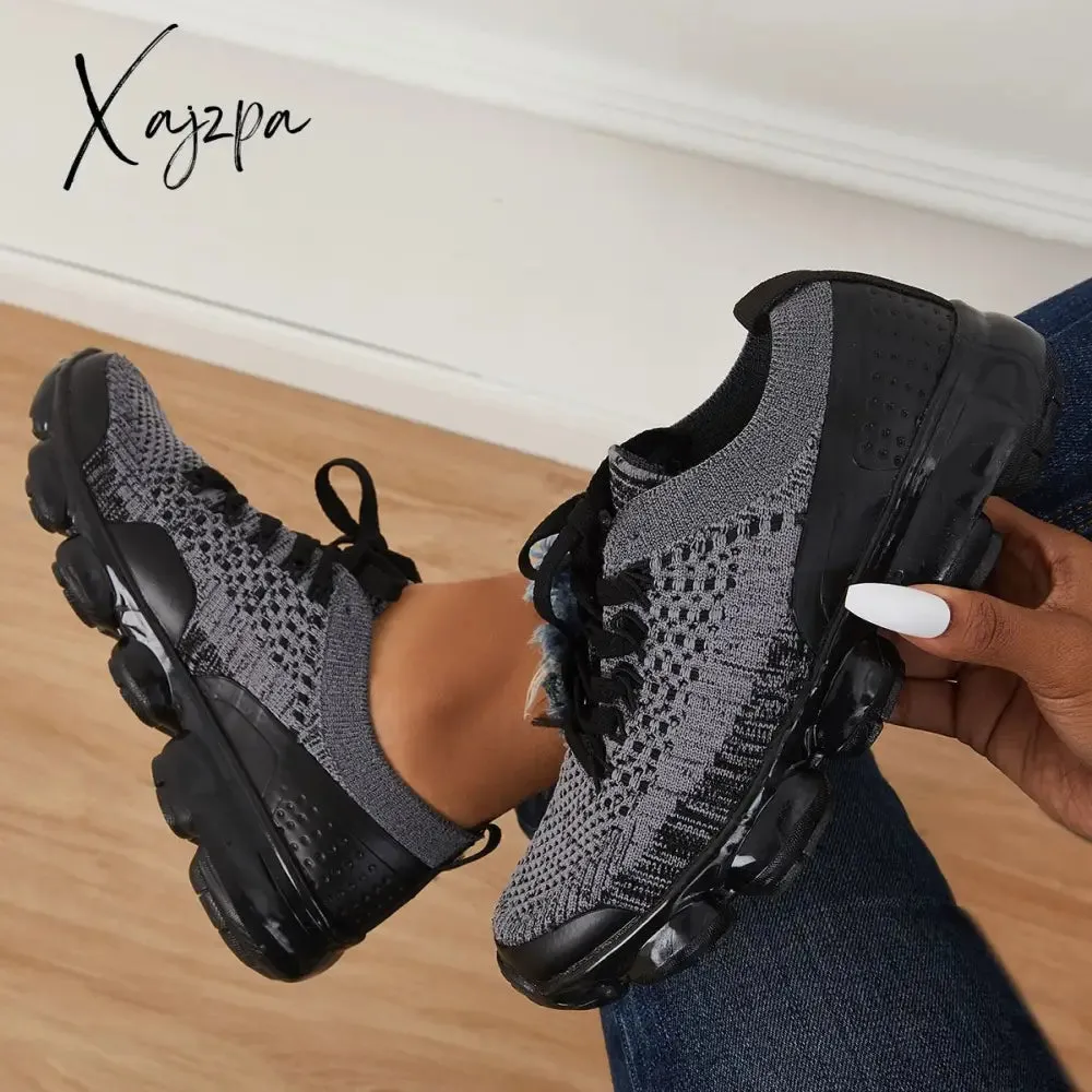 Xajzpa - Women Athletic Sneakers Running Shoes Breathable Sneakers Knit Walking Running Sneakers