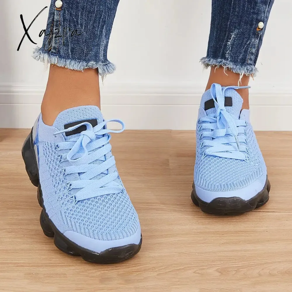 Xajzpa - Women Athletic Sneakers Running Shoes Breathable Sneakers Knit Walking Running Sneakers