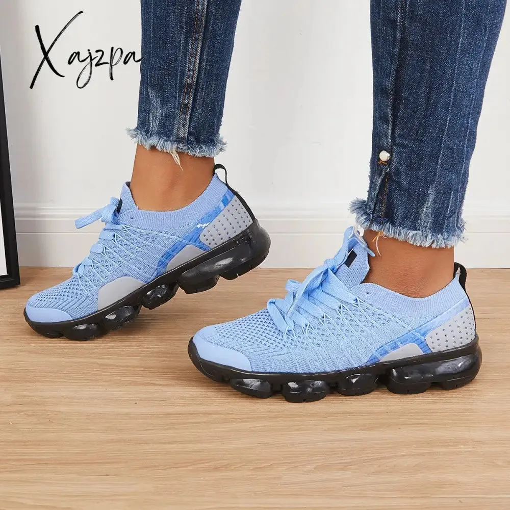 Xajzpa - Women Athletic Sneakers Running Shoes Breathable Sneakers Knit Walking Running Sneakers