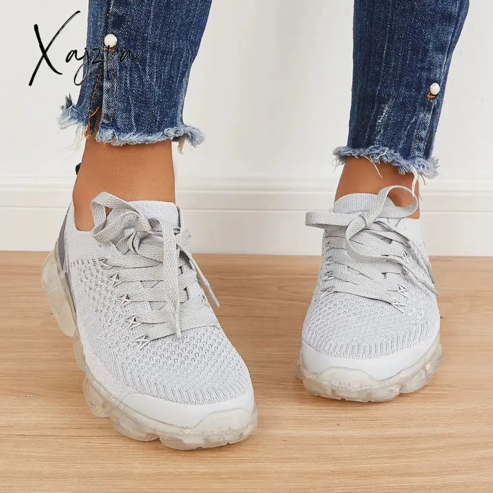 Xajzpa - Women Athletic Sneakers Running Shoes Breathable Sneakers Knit Walking Running Sneakers