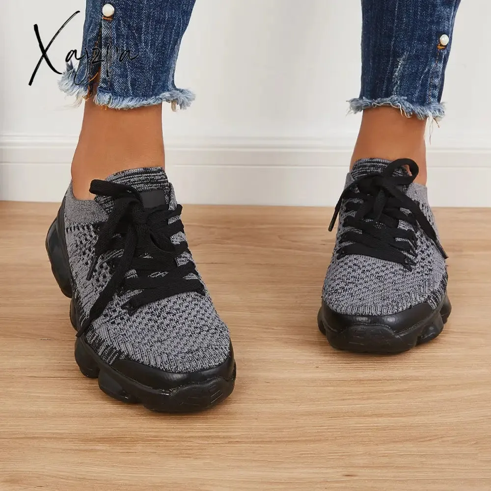 Xajzpa - Women Athletic Sneakers Running Shoes Breathable Sneakers Knit Walking Running Sneakers