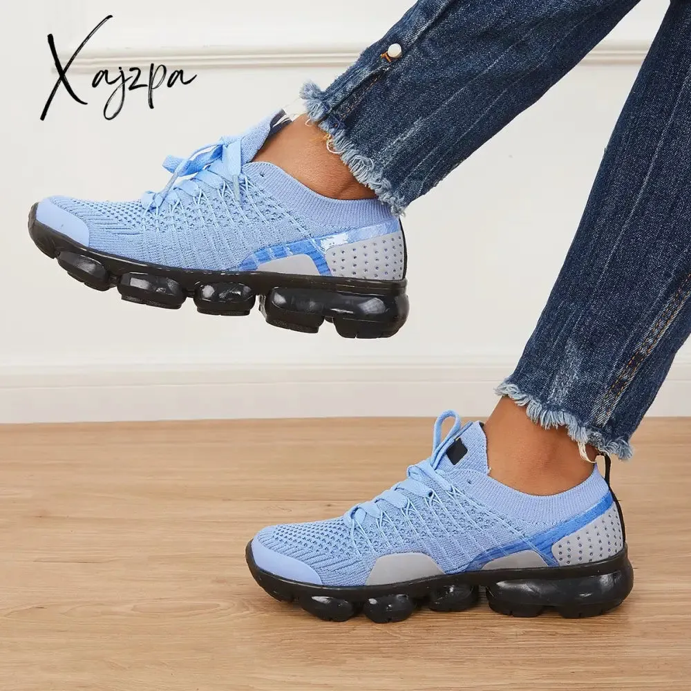 Xajzpa - Women Athletic Sneakers Running Shoes Breathable Sneakers Knit Walking Running Sneakers