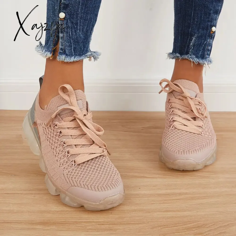 Xajzpa - Women Athletic Sneakers Running Shoes Breathable Sneakers Knit Walking Running Sneakers